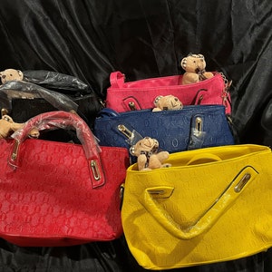 Bolso inspirado, bolso bandolera, bolso, bolso Crossbody, muñequera, juego de bolsos de 4 piezas con llavero de oso, colores variados