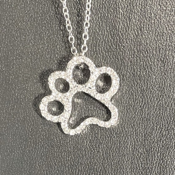 Swarovski Crystal Openwork Pawprint Necklace Animal Necklace