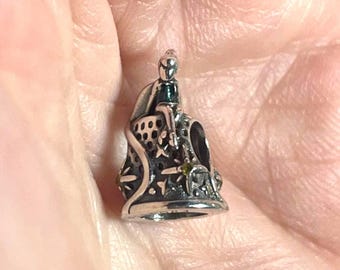 Tinkerbell Celestial Thimble Charm , Charm For Bracelets , Disney charm , Tinkerbell , Thimble , 925 Sterling Silver , Gift for her