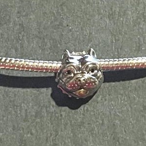 Pitbull Dog Charm , fits Pandora Bracelet , American Bully Dog Charm , Pitbull , Animal Charm , Dog Charm , 925 Sterling Silver
