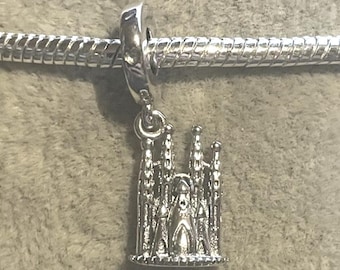 Barcelona with Love Charm , Cathedral Charm , Barcelona Monument , Fits Pandora Bracelets , 925 Sterling Silver , Gift for Her