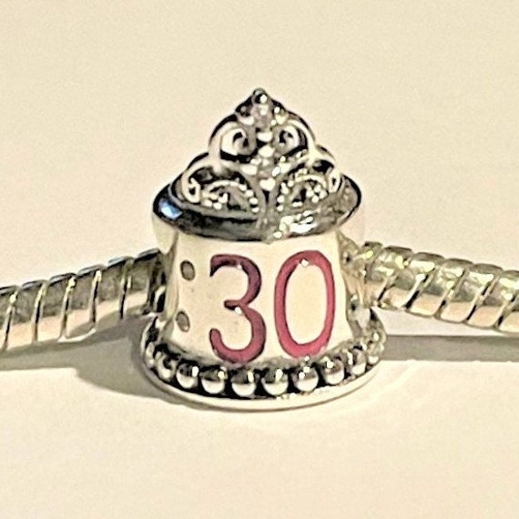 30 Birthday Charm for Pandora Bracelet 40 Birthday Charm