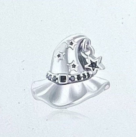 thumbnail image 2 of Handmade 925 Sterling Silver Pumpkin Witch Hat Charm Pendant - Halloween Jewelry 2 of 2