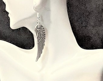 Silver Angel Wings Earrings, Angel Wings Dangle Earrings , Jewelry For Women/Girls