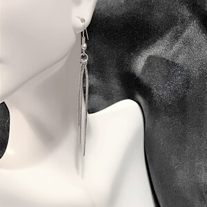 Silver Chain Earrings , Jewelry For Women , 3 &quot;