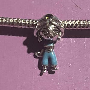 Disney Jasmine Charm , Charm For Bracelets , Disney Princess , Aladdin Charm , 925 Sterling Silver , Gift for her