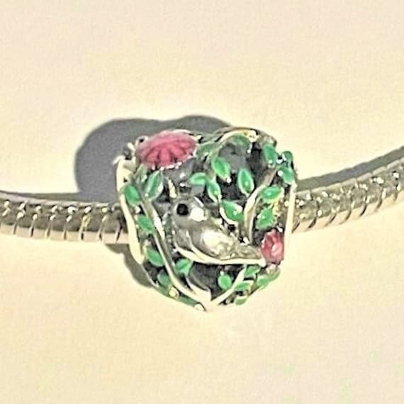 Garden Bird Charm Fits Pandora Bracelets Spring Charm Bird