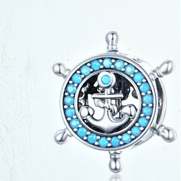 10k Gold Nautical Steering Wheel Charm Pendant - Ship Rudder Necklace For Men & Women, Maritime Jewelry