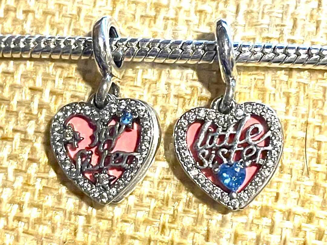 Brother and Sister, You and Me Endless Love Heart Charm, Charms for Pandora Bracelet, 925