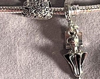 Mary Poppins Charms fits Pandora Bracelets , Mary Poppins Umbrella Charm or Mary Poppins Bag Charm , Silver plated