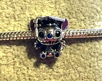 Stitch Graduation Charm ,Graduation charm , Cartoon Charm , fits Pandora Bracelets , 925 Sterling Silver , gift for her