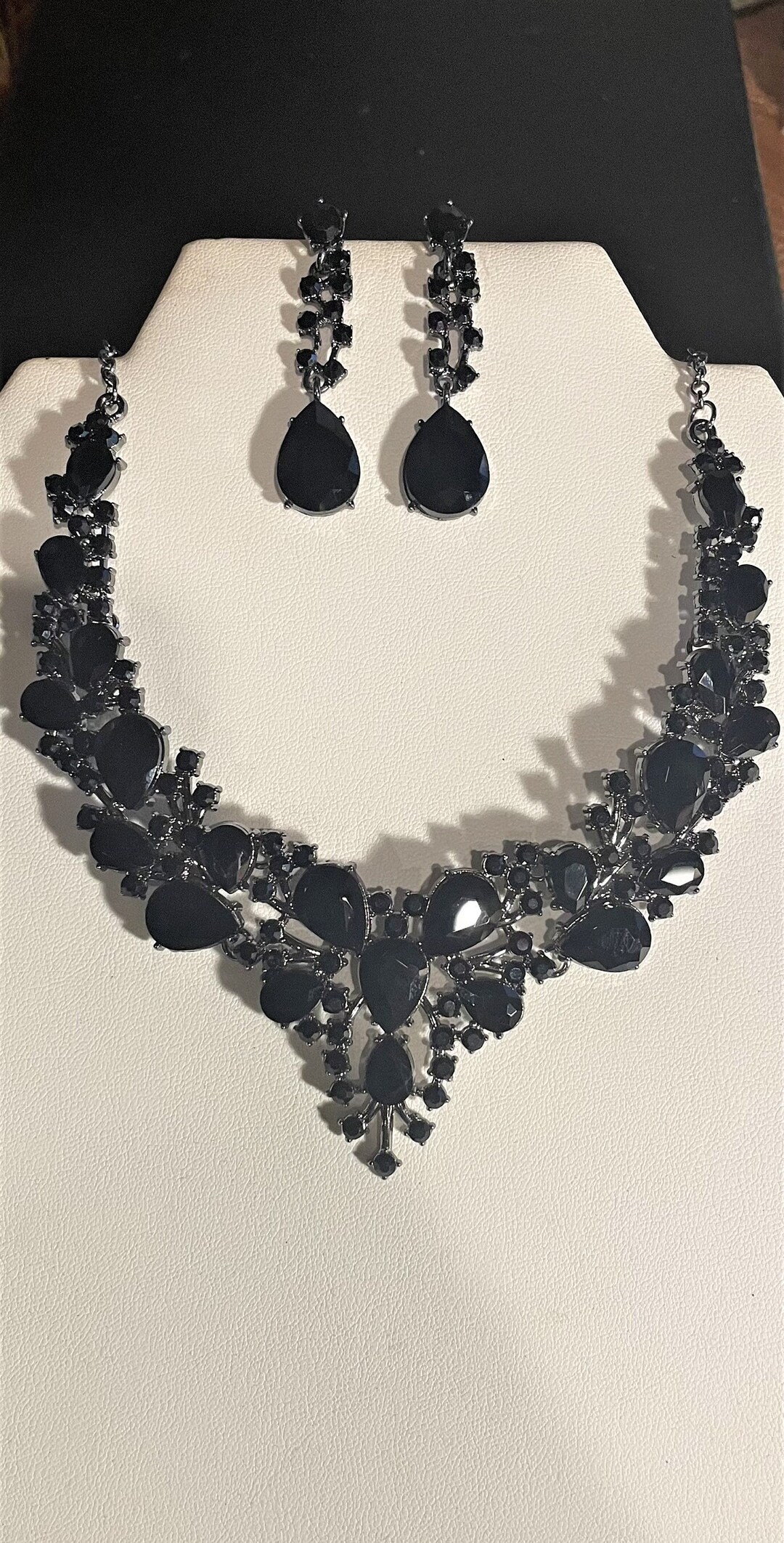 Women Bib Chunky Statement Crystal Beaded Necklace Choker Pendant Chain