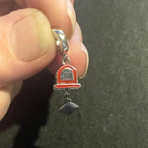 Postal Mailbox Dangle charm ,  Post Office Letter charm , Mail Charm with open door , 925 Sterling Silver, Gift for her