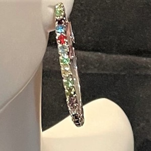 Swarovski Crystal Medium Multi Color Hoop Earrings  , Swarovski Crystal Medium Clear Hoop Earrings , Hoop Earrings , Jewelry For Women/Girls