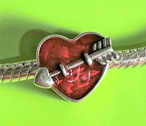 Heart with Cupid's Arrow Charm Sterling Silver Heart with Cupid's Arrow Charm Sterling Silver
