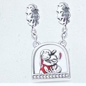 Disney Lilo & Stitch Dangle Charm Fits Pandora Bracelets , Cartoon Charm , 925 Sterling Silver