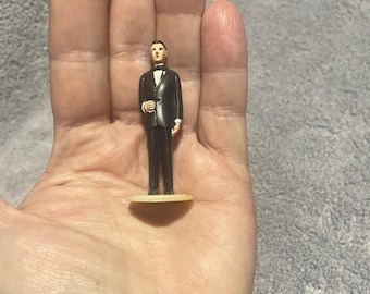 Vintage Plastic Miniature Groom Cake Topper , Best Man Groomsman Wedding Cake Topper , Wedding party , 2 1/4 "