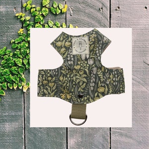 butterfly style cat harness. escape proof, kitten harness, botanical Green