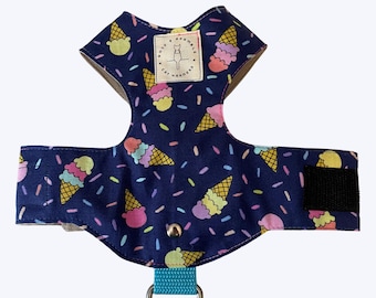 Arnés para gatos con diseño de helado - Arnés ajustable para gatitos con divertido estampado