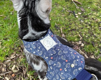 Arnés para gatos y gatitos, a prueba de escape, floral medianoche