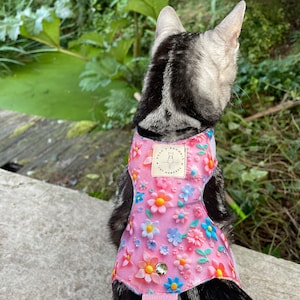 butterfly style cat harness. escape proof, kitten harness,Fantasy flower