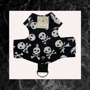Kitten harness, cat harness, walking jacket, Rock Skull