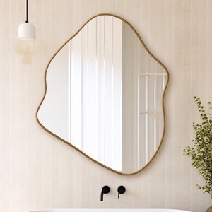 Asymmetrical Wall Mirror: Modern Irregular Shape, Home Decor