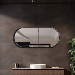 Modern Oval Bathroom Mirror: Minimalist Wall Decor