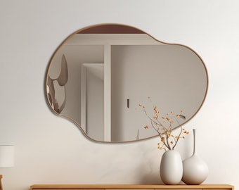 Asymmetrical Hanging Mirror, Home Mirror Wall Decor, Unique Wall Mirror, Aesthetic Bathroom Mirror, Modern Irregular Living Room Mirror