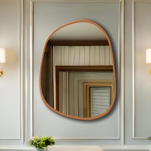 Irregular Modern Mirror, Asymmetrical Gold Framed Mirror, Aesthetic Home Decor, Bathroom Mirror, Entryway Wall Mirror, Mirror Wall Decor