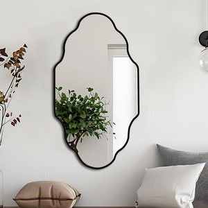 Modern Irregular Mirror, Asymmetrical Gold Framed Mirror, Aesthetic Home Decor, Bathroom Mirror, Entryway Wall Mirror, Mirror Wall Decor