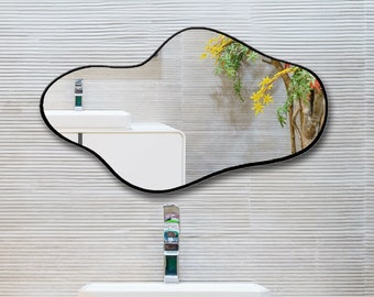 Miroir de forme irrégulière, Miroir asymétrique moderne, Miroir mural, Miroir de salle de bain esthétique, Décoration d'intérieur moderne, Miroir pour maison moderne