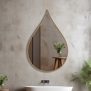 Wooden Raindrop Wall Mirror, Wooden Wall Mirror, Modern Wall Mirror, Unique Wall Mirror, Stylish Wall Mirror, Home Decoration,Wall Accessory