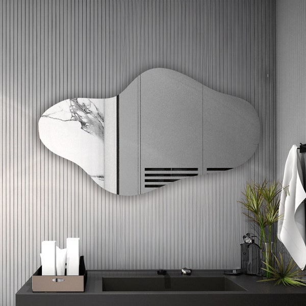 Irregular Shaped Mirror, Modern Asymmetrical Mirror, Wall Mirror, Aesthetic Bathroom Mirror, Modern Home Decor, Decorative Home Mirror