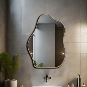 Irregular Wall Mirror, Modern Decor Accent, Unique Makeup Mirror, Handcrafted Living Room Mirror, Entryway Mirror,Eccentric Geometric Mirror