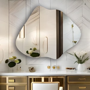 Irregular Shaped Mirror, Modern Asymmetrical Mirror, Wall Mirror, Aesthetic Bathroom Mirror, Mirror Home Decor, Modern Entryway Mirror