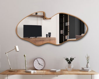 Irregular  Mirror Wall Mounted, Large Mirror, Aesthetic Home Mirror, Unique Makeup Mirror, Wall Mirror for Living Room, Bedroom, Entryway