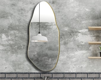 Irregular Shaped Mirror, Modern Asymmetrical Mirror, Wall Mirror, Aesthetic Bathroom Mirror, Mirror Home Decor, Modern Home Mirror