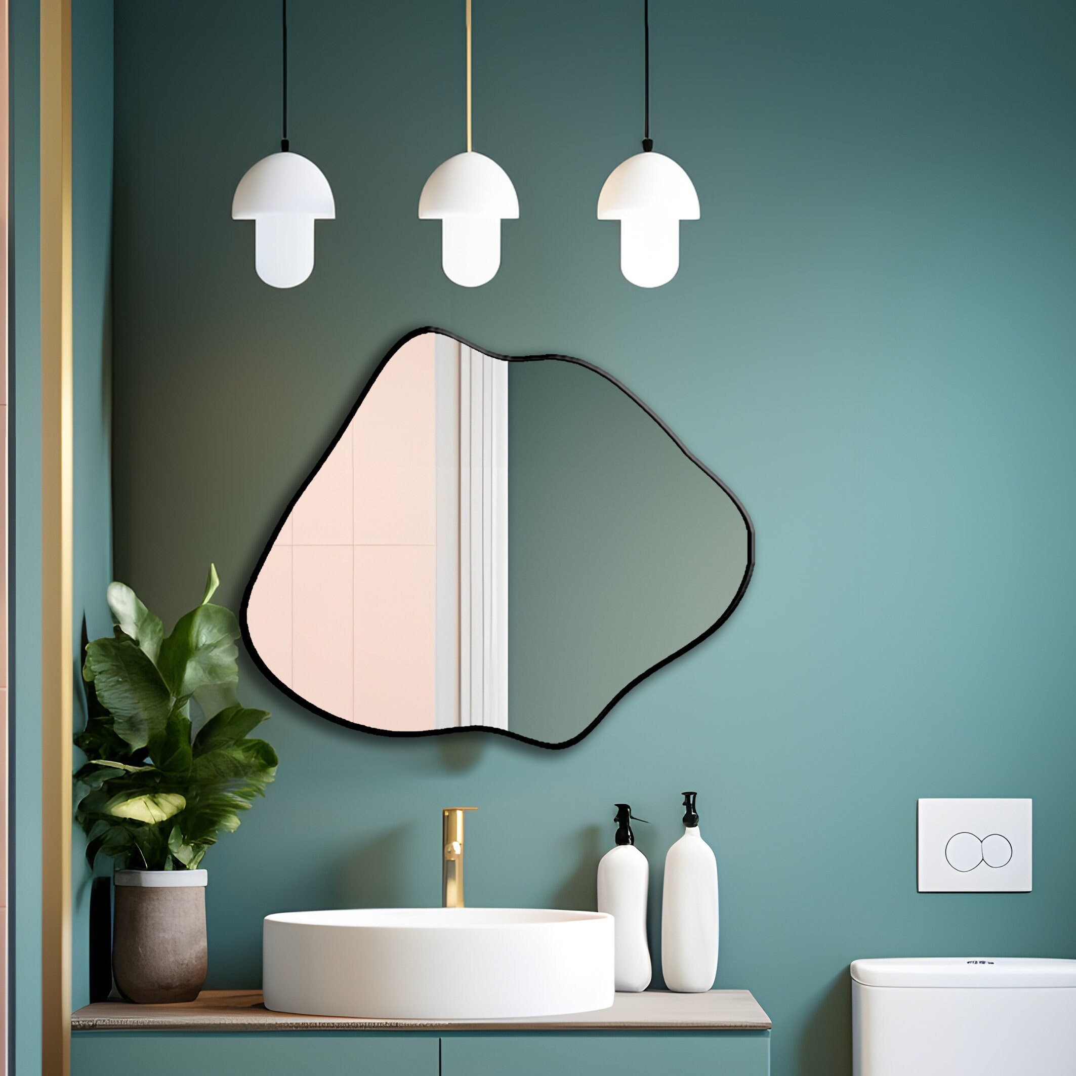 Irregular Shaped Mirror, Modern Asymmetrical Mirror, Wall Mirror