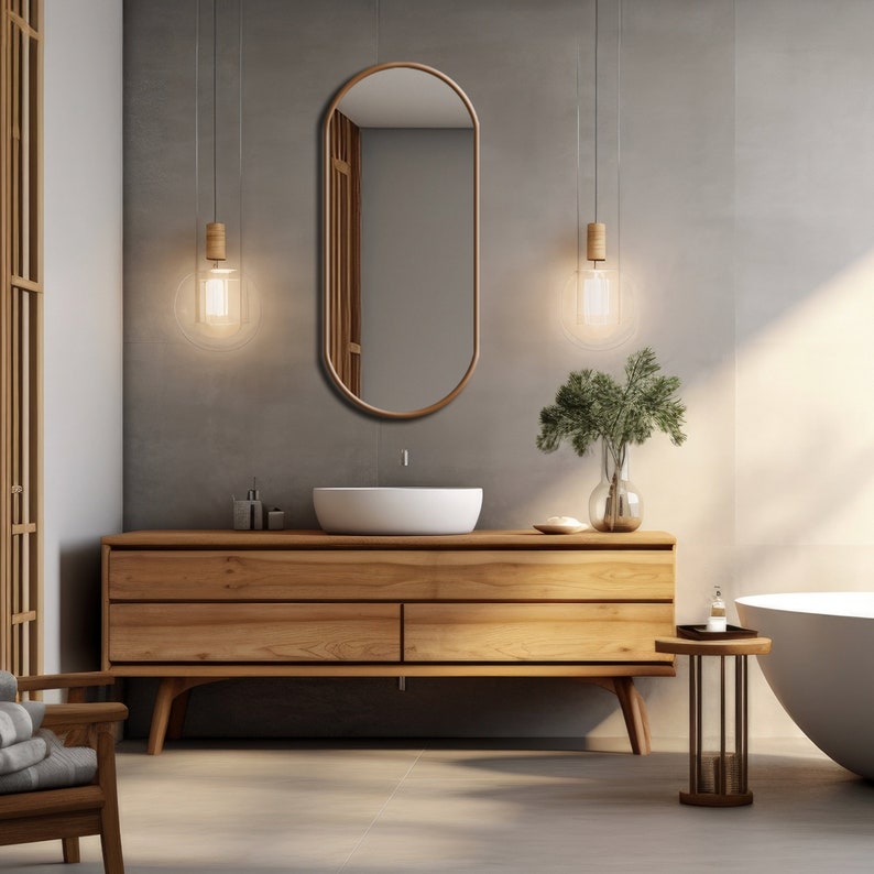 Oval Mirror, Modern Bathroom Mirror, Elegant Oval Mirror, Mirror Wall ...