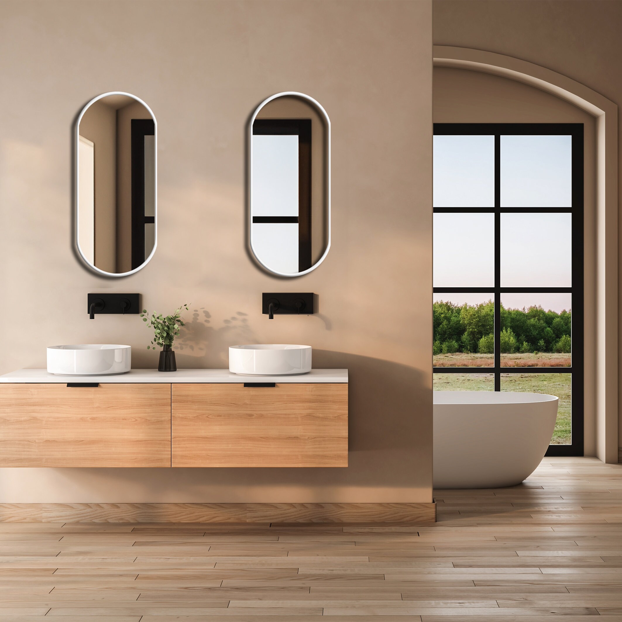 Oval Mirror, Modern Bathroom Mirror, Elegant Oval Mirror, Mirror Wall ...