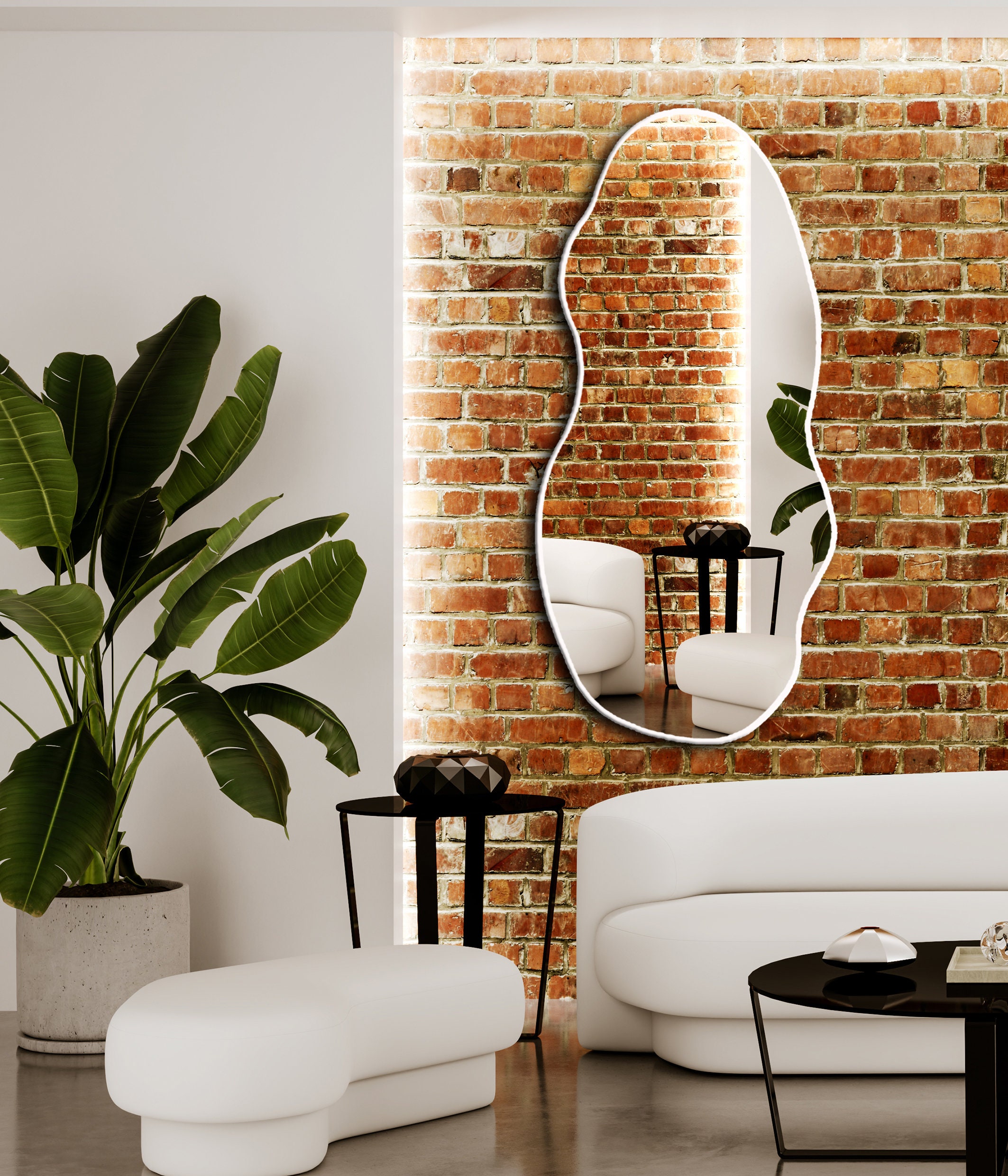 Unregelmäßiger Wandspiegel Gold – 50,8 X 91,4 Cm, Abstrakt, Asymmetrisch, Wolkendesign Für Badezimmer & Wohnzimmer