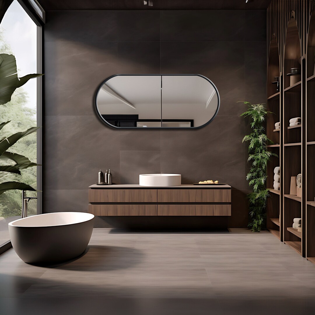 Oval Mirror, Modern Bathroom Mirror, Elegant Oval Mirror, Mirror Wall ...