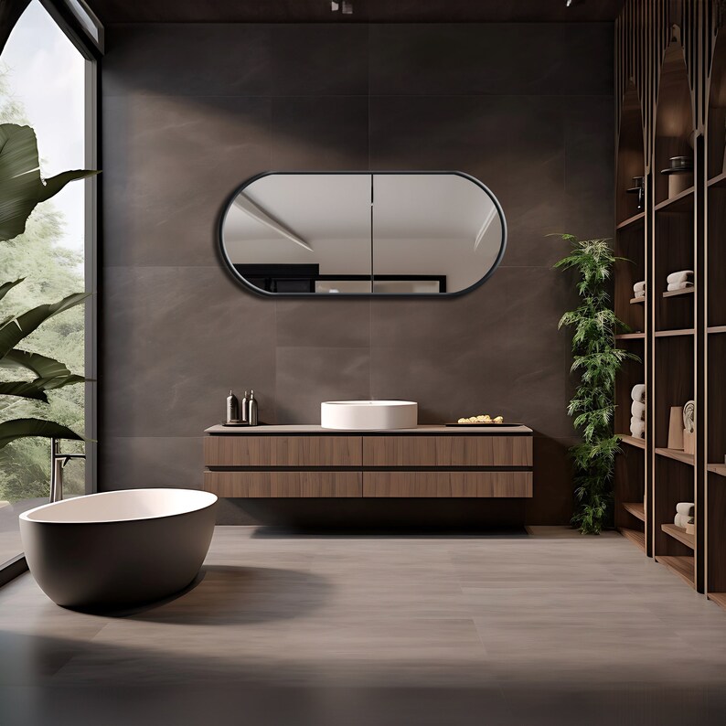 Oval Mirror, Modern Bathroom Mirror, Elegant Oval Mirror, Mirror Wall ...