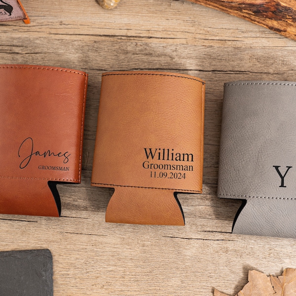 Custom Groomsmen Can Cooler, Personalized Groomsmen Gifts, Engraved Can Cooler, Beer Can Holder, Groomsmen Proposal, Unique Groomsman Gift