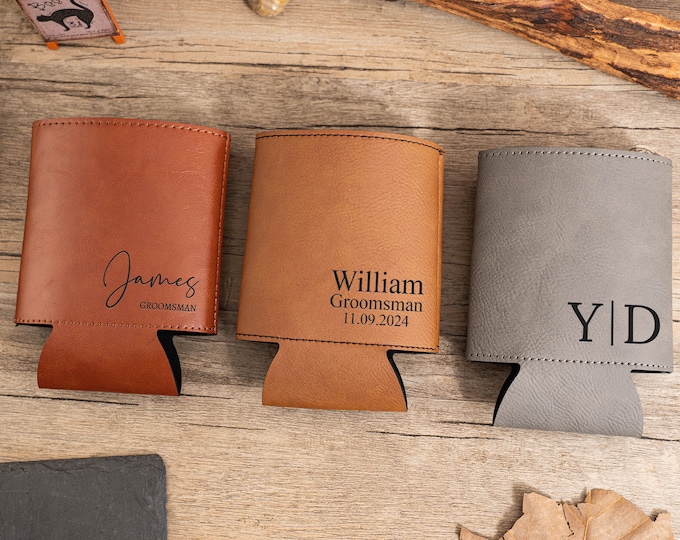 Custom Groomsmen Can Cooler, Personalized Groomsmen Gifts, Engraved Can Cooler, Beer Can Holder, Groomsmen Proposal, Unique Groomsman Gift