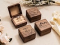 Wooden Ring Box with Custom Name, Personalized Engagement Ring Box, Wedding Ring Box, Anniversary Gift, Engraved Ring Box, Ring Box Proposal
