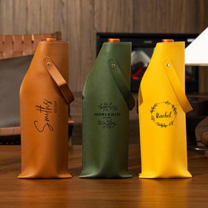Sac à vin personnalisé, Sac à vin personnalisé, Sac à vin gravé, Cadeaux pour amateurs de vin, Cadeaux d'entreprise, Cadeaux de mariage, Cadeau de pendaison de crémaillère