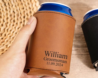Groomsmen Can Cooler Holder, Groomsmen Gifts Personalized, Engraved Can Cooler, Beer Can Holder, Groomsmen Proposal, Groomsman Gift Ideas