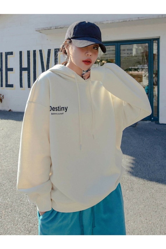 Oversize Destiny Believe Yourself Aesthetic Vintage Hoodie Logo Embroidered Sweatshirt Vintage Embroider Crewneck Etsy Israel